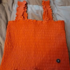 Smocked Square Neck Crop Top